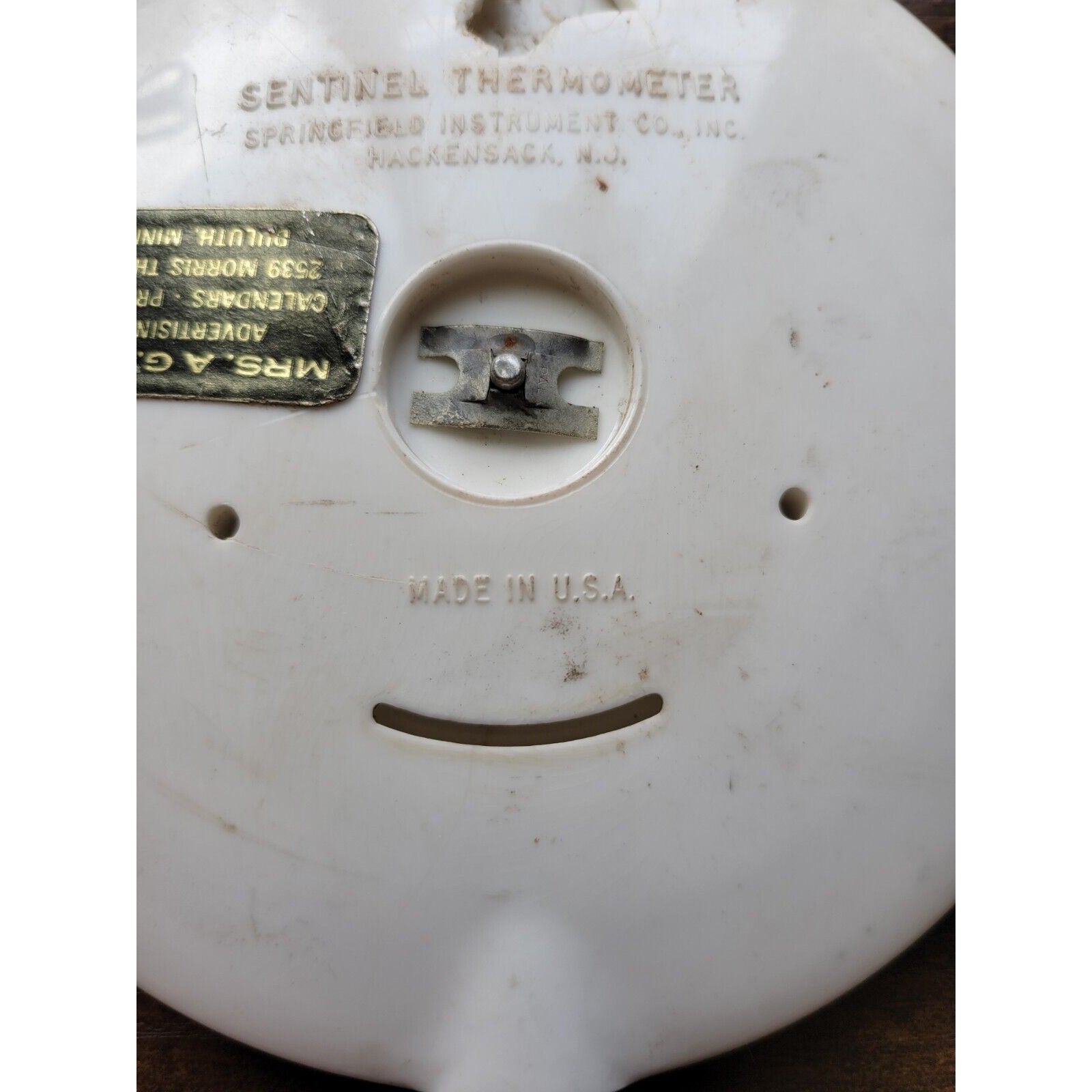 Vintage Newton Mfg Round Thermometer #042A Specialty Advertising - Made In USA