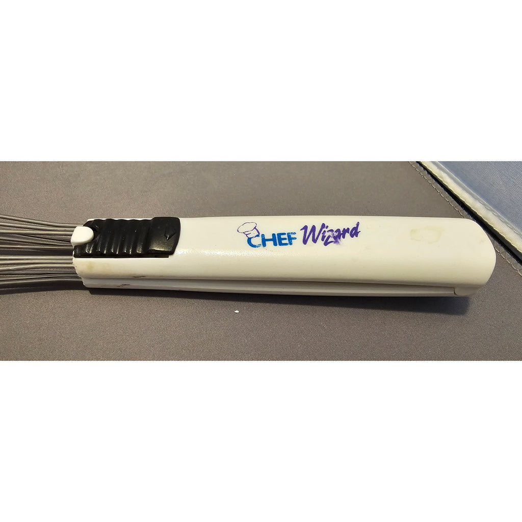White Chef Wizard - Flipper/Tongs/Whisk for Fish, Deep Frying - Locks