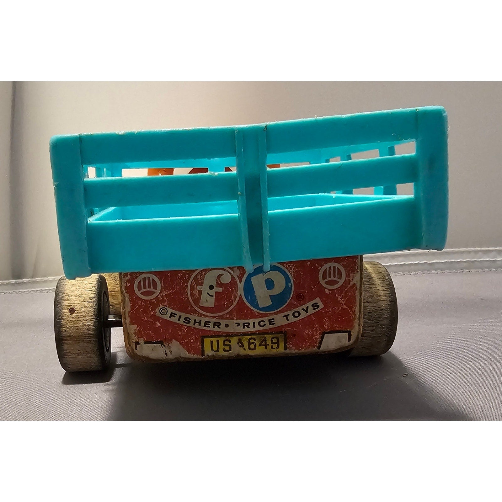 Vintage 1960's Fisher-Price #649 Stake Truck - FPT4306 - Aqua/Orange