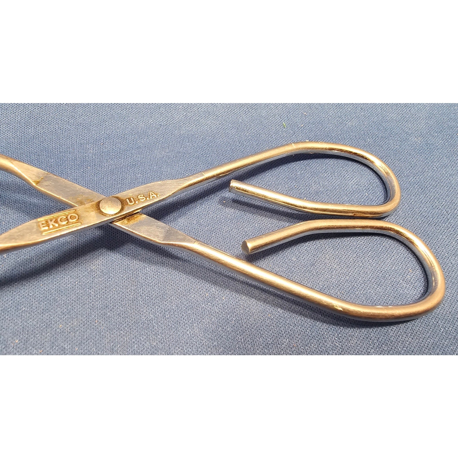 Vintage Ekco 8" (inch) Angled Stainless Steel Tongs - USA