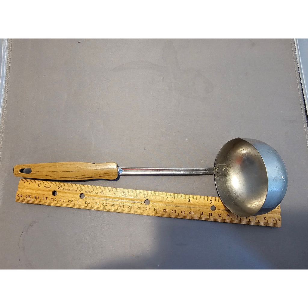 MCM/Vintage Soup Ladle w/Faux Wood Pattern Plastic Handle - 11-1/2"