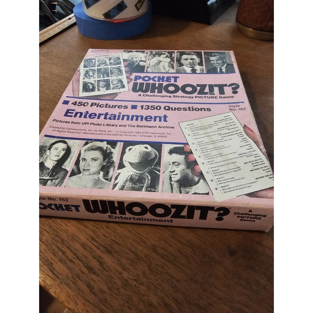Vintage 1985 Pocket WHOOZIT #162 Strategy Game - Entertainment Picture Trivia