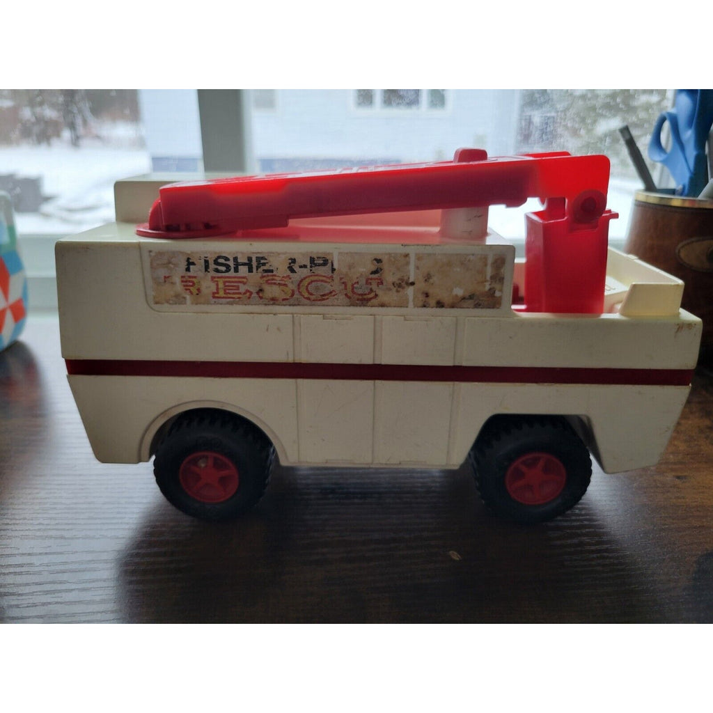 Vintage 1974 Fisher Price #303 Fire Rescue/Ambulance Truck Toy Adventure People