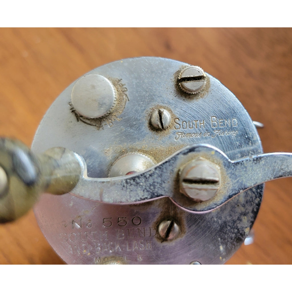 Vintage South Bend No. 550 Anti-Back Lash - Model G Fishing Reel - Made in USA
