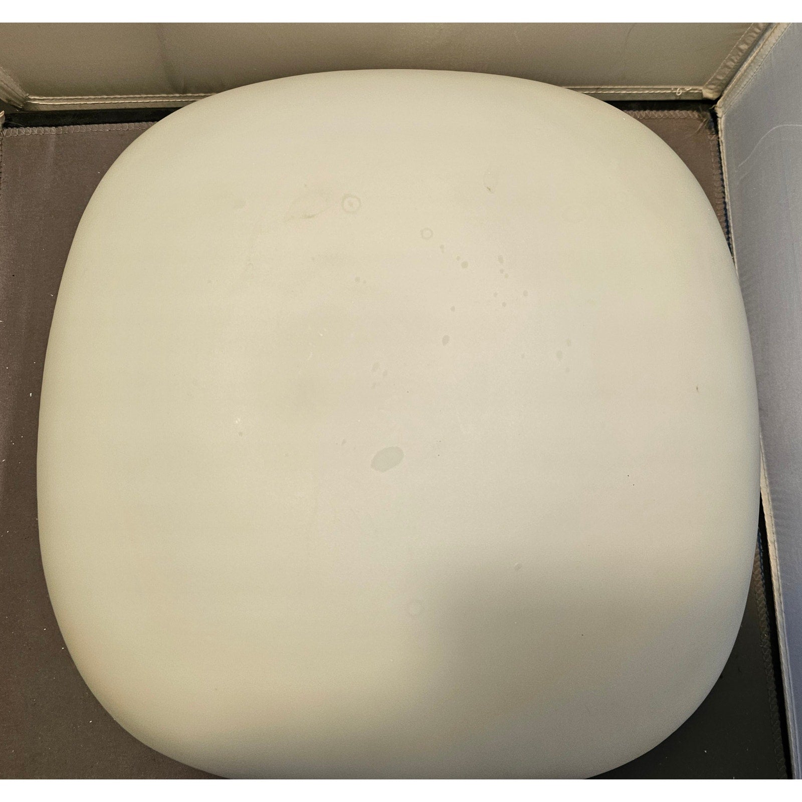 Vintage/Mid Century 3-Lamp 12" Dome Ceiling Light Fixture w/Frosted Glass Lens