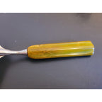 Vintage Vaughan Stainless Steel Cheese Slicer/Server - Green Handle -Made in USA