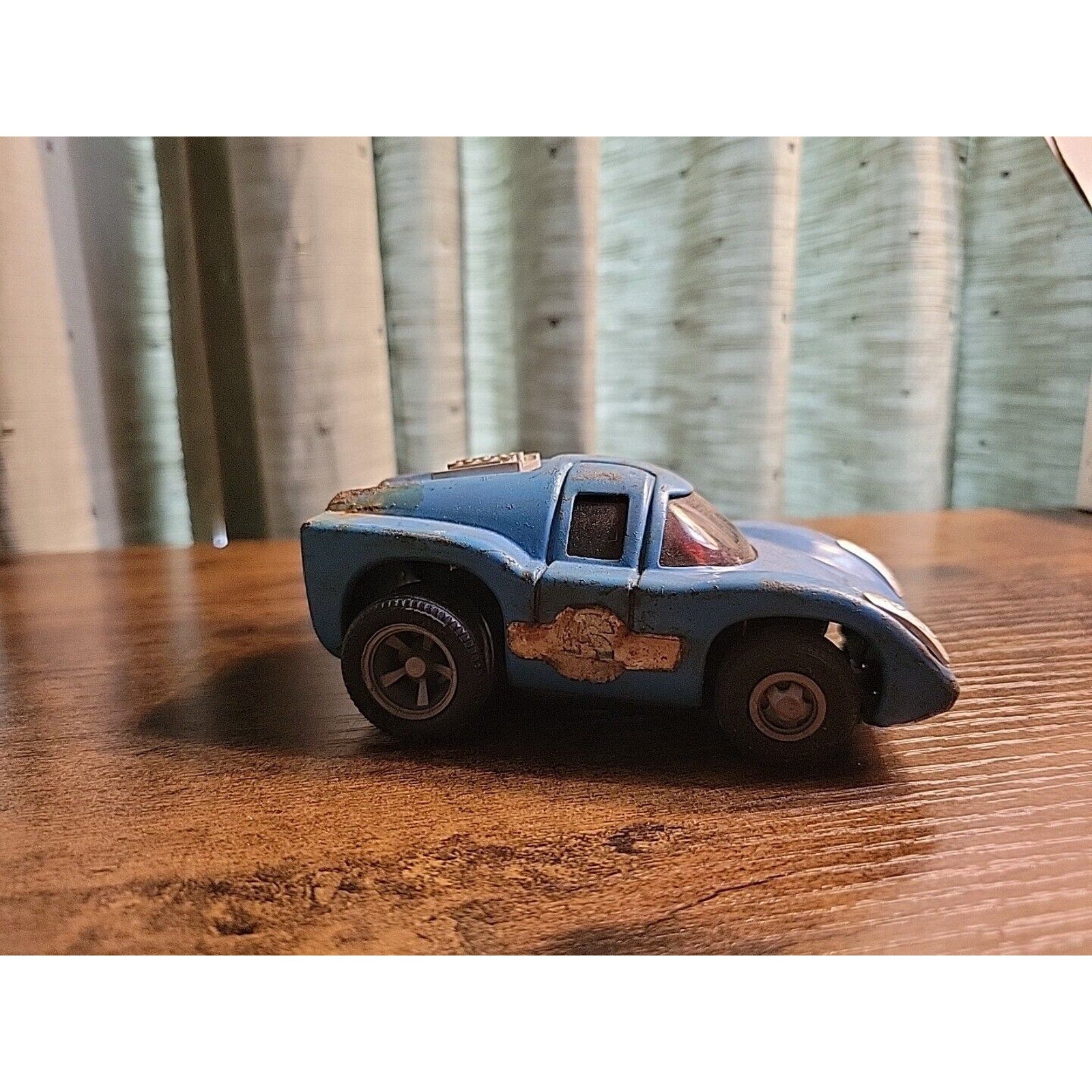 Vintage Tonka Friction Coyote Ferrari Blue Pressed Steel Car #6 - Japan Porsche