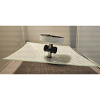 Vintage Mid Century Modern Square Ceiling Light Fixture w/Frosted Glass Lines