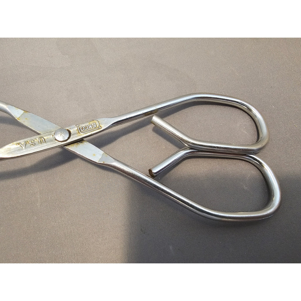 Vintage Ekco 8" (inch) Angled Stainless Steel Tongs - USA