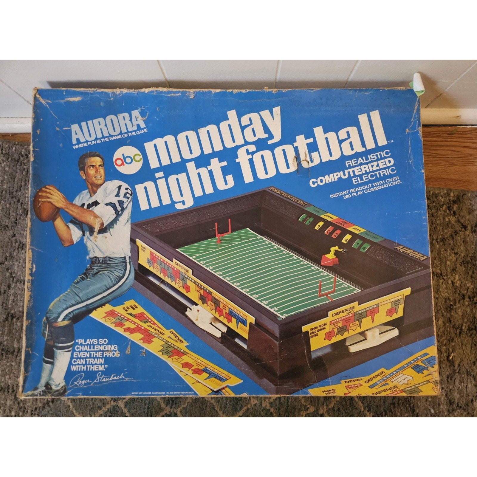 Vintage 1972 ABC Aurora Monday Night Football Game Roger Staubach Edition