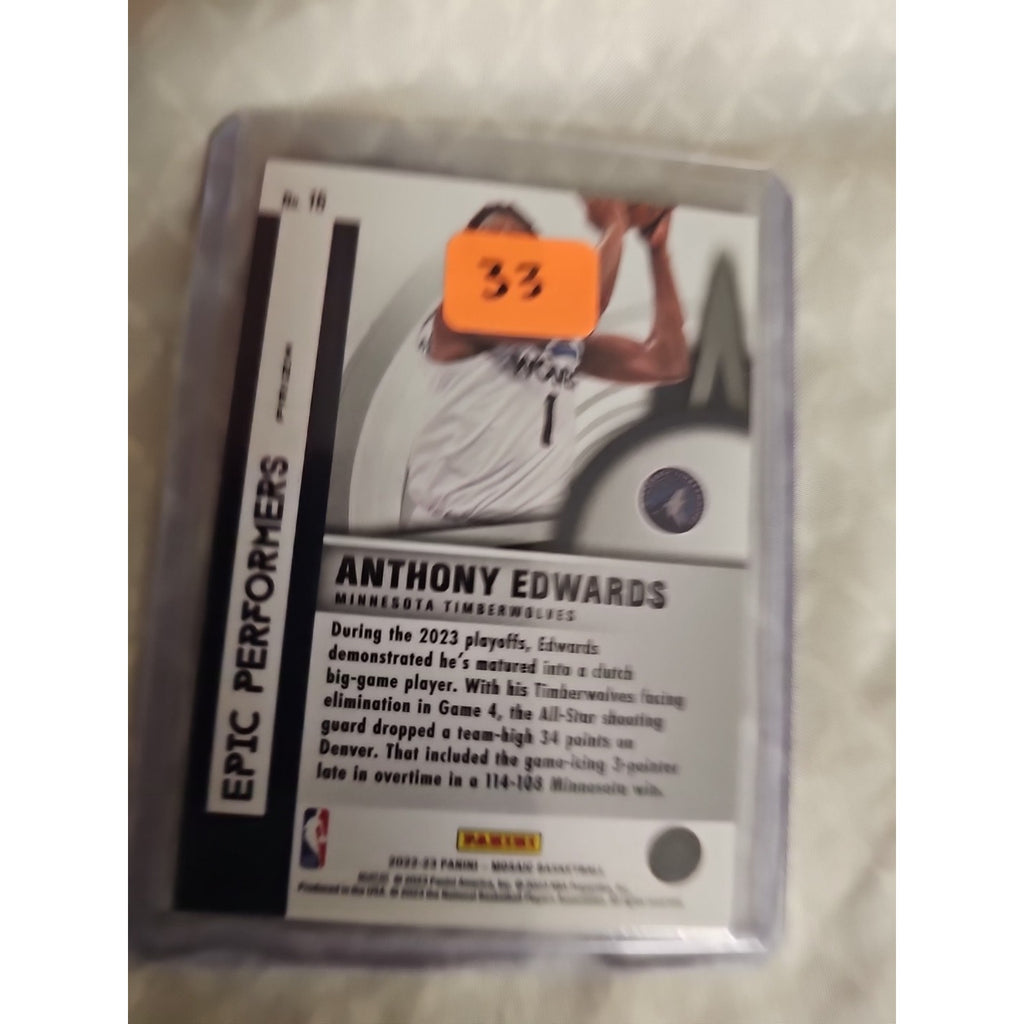 Anthony Edwards 2022-23 Panini Mosaic #16 - Epic Performers - Green Prizm