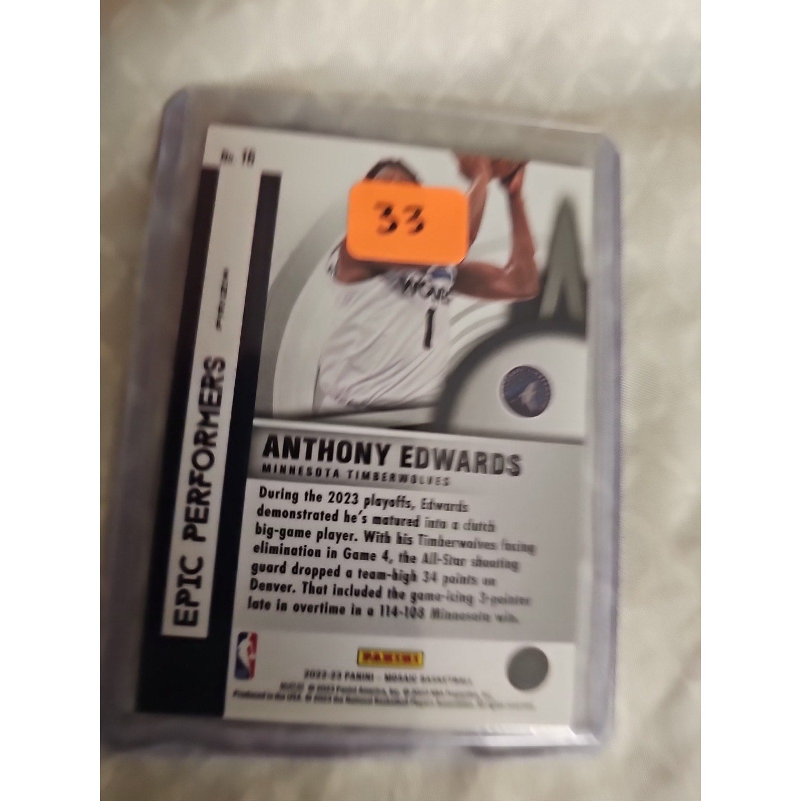 Anthony Edwards 2022-23 Panini Mosaic #16 - Epic Performers - Green Prizm