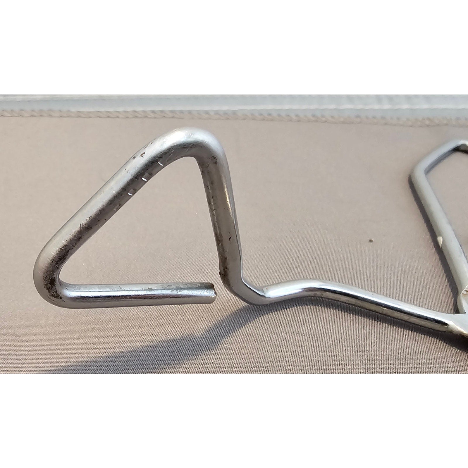 Vintage 8" Angled Stainless Steel Tongs - Made in Taiwan