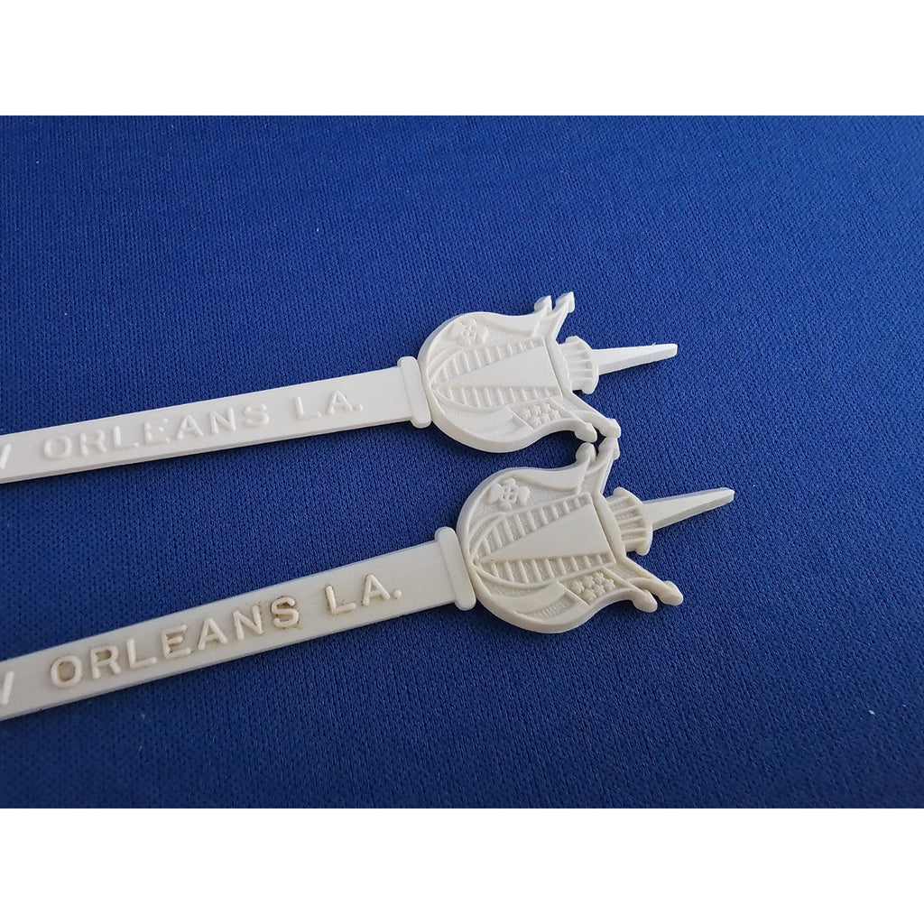 Pair of Vintage Top of the Mart New Orleans LA Drink Swizzle/Stir Stick Stirrer