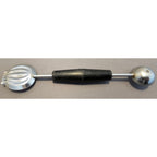 Vintage 8" Black Plastic Handled Double Ended Melon Baller/Curler
