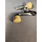 Vintage Cast Iron Antique Bronze Hinge Pin Door Stopper - Ivory Rubber Pads