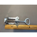 Franmara Silver Corkscrew Wine Bottle Opener w/Fins - Push Down - Used - Italy