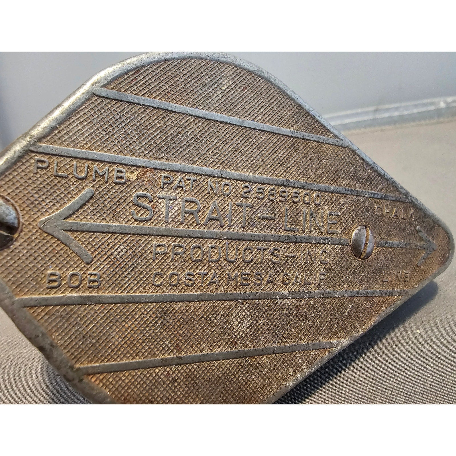 Vintage Irwin STRAIT-LINE Chalk Line Reel - Plumb Bob - Metal Case - CA, USA