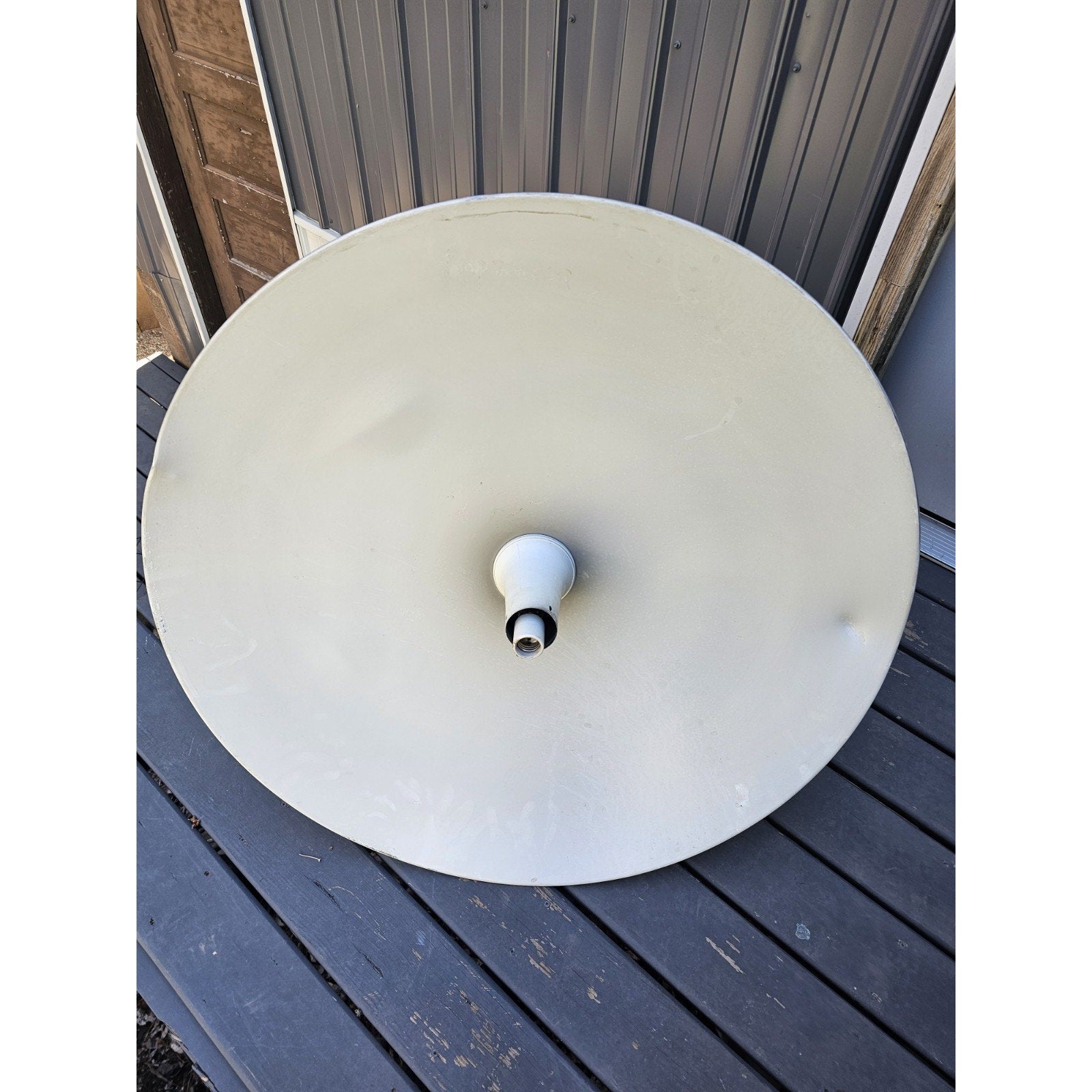 Vintage Large (36" Diameter) Gold Hanging Pendant "UFO" Light Fixture