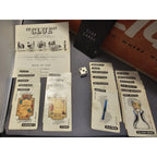 Vintage 1956 Clue Board Game - Replacement Parts - Playing Cards, Dice and Instr