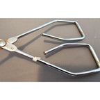 Vintage 8" Angled Stainless Steel Tongs - Made in Taiwan