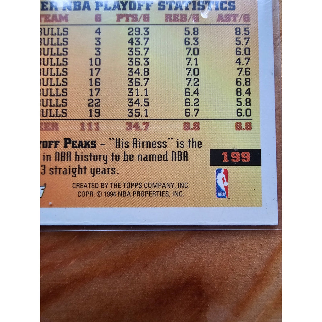 Michael Jordan 1993-1994 Topps #199 Reigning Playoff MVP - Chicago Bulls - NBA
