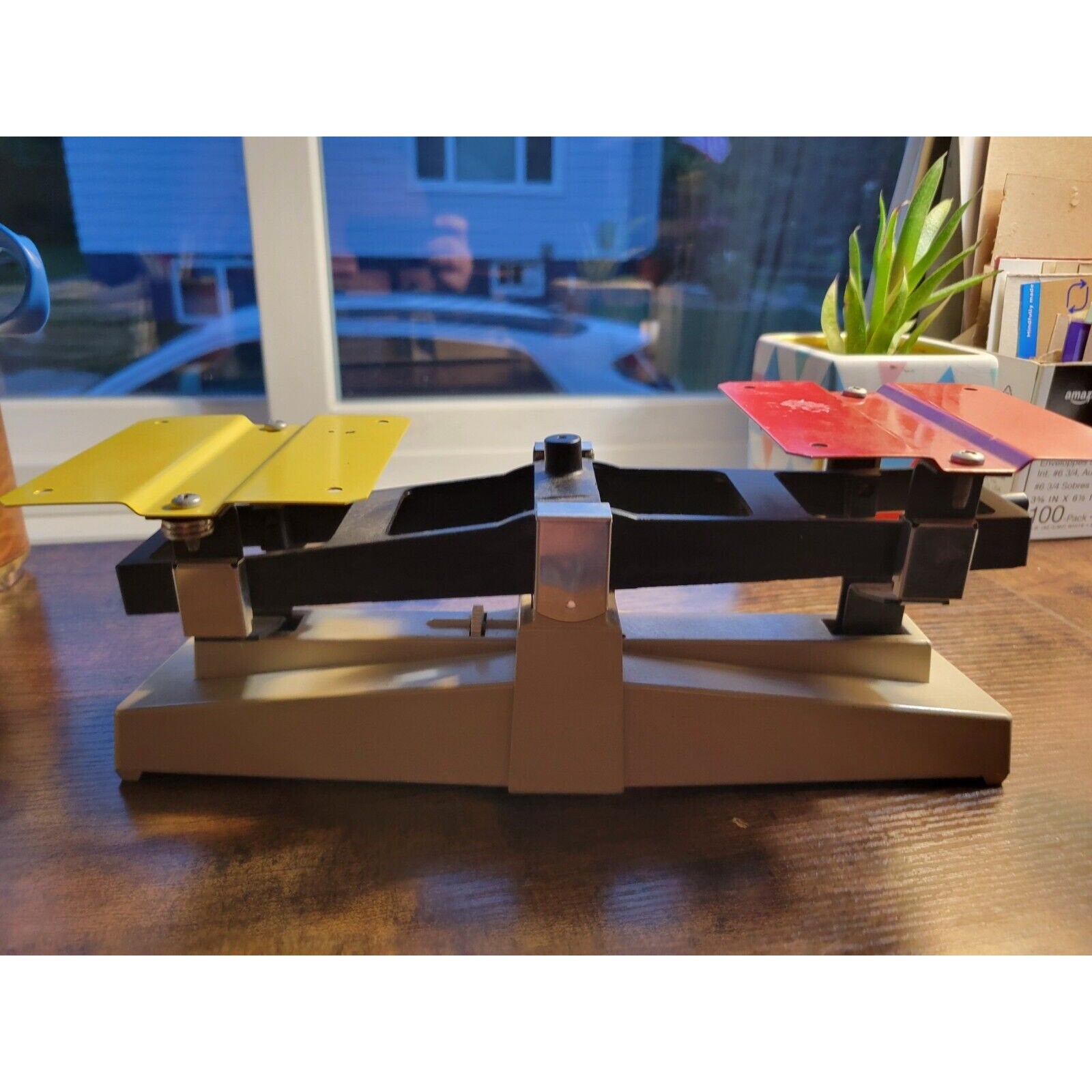 Vintage Red/Yellow Ohaus School Balance Scale Classroom/Homeschool