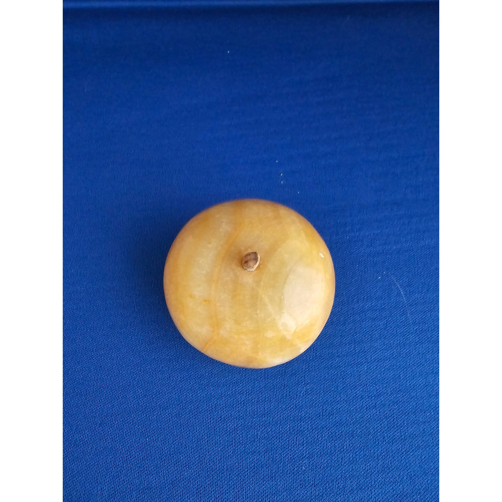 Vintage Alabaster Marble Carved Stone Fruit - Small 2" wide - Yellow