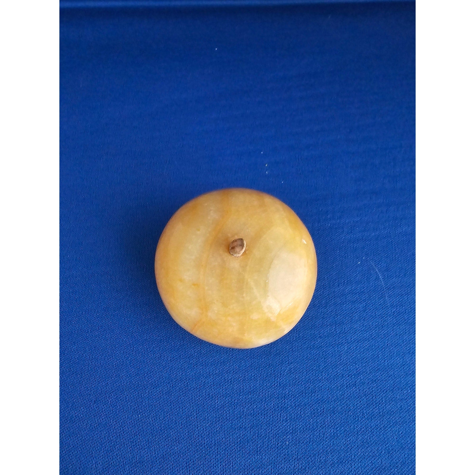 Vintage Alabaster Marble Carved Stone Fruit - Small 2" wide - Yellow
