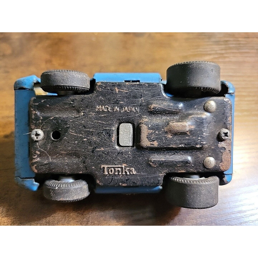 Vintage Tonka Friction Coyote Ferrari Blue Pressed Steel Car #6 - Japan Porsche