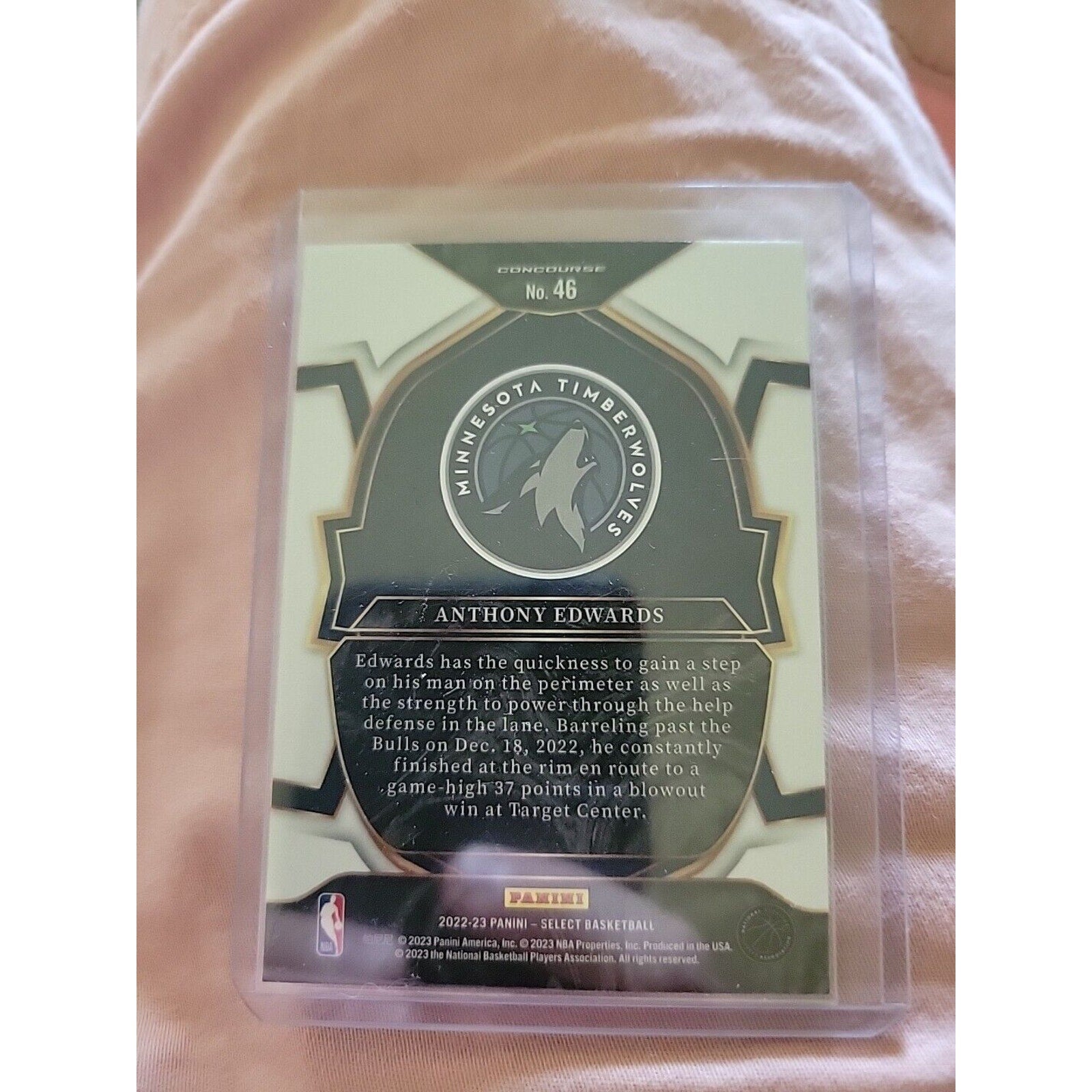 Anthony Edwards 2022-23 Panini Select #46 - Concourse Blue - Timberwolves- NBA