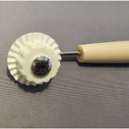 Vintage Pie Tool - Crust Wheel - Beige/Ivory Plastic Handle - 6-1/2"