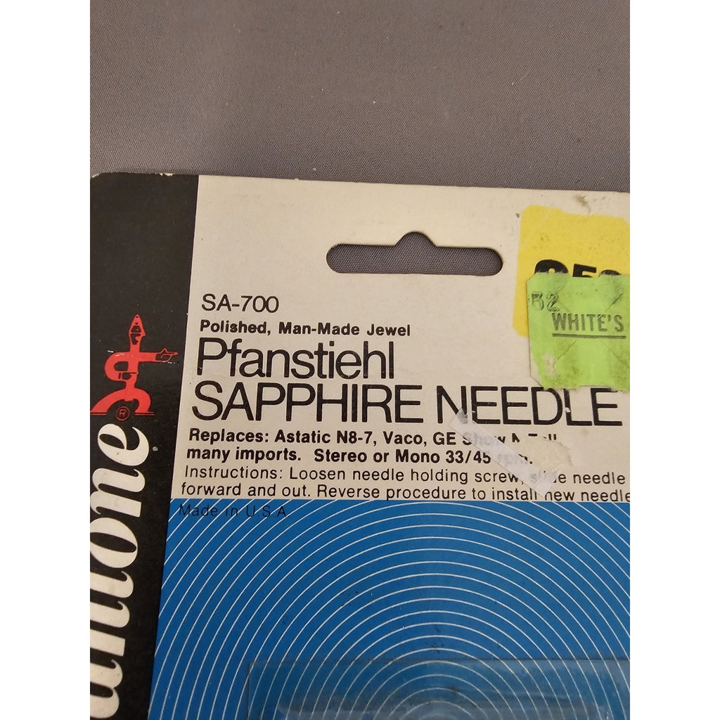 NOS Pfantone SA-700 Pfanstiehl Phonograph Turntable Needle Sapphire Vaco Astatic