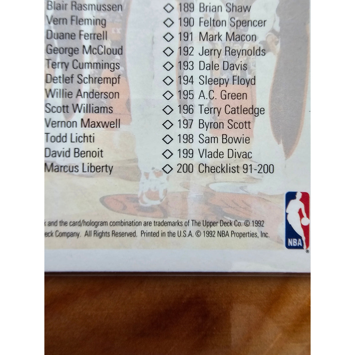 Michael Jordan 1992-1993 Upper Deck #200 Checklist - #91-200 - NBA