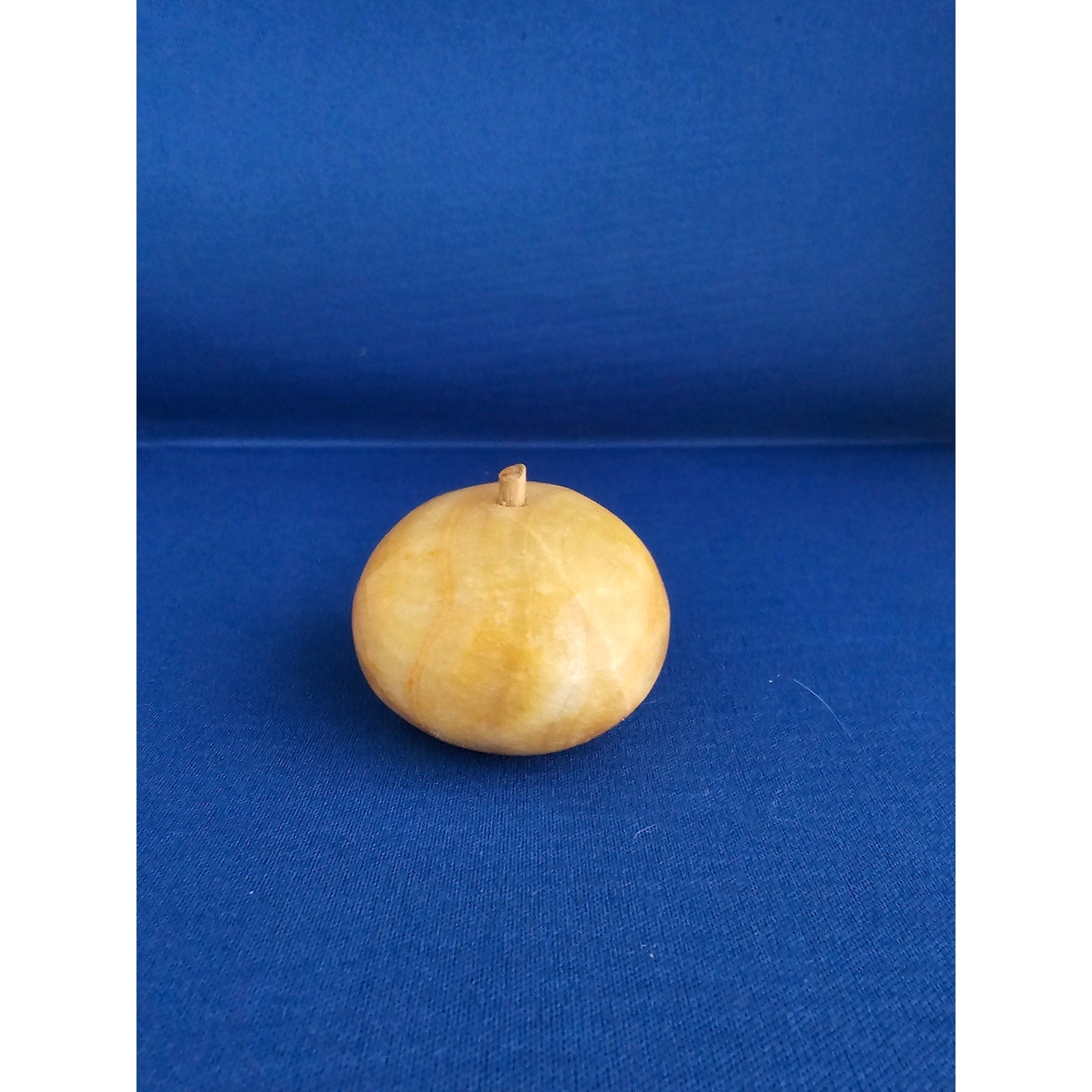 Vintage Alabaster Marble Carved Stone Fruit - Small 2" wide - Yellow