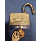 Brinks Heavy 60mm Hardened Laminated Padlock with Key - 2-1/2" x 2" -works great