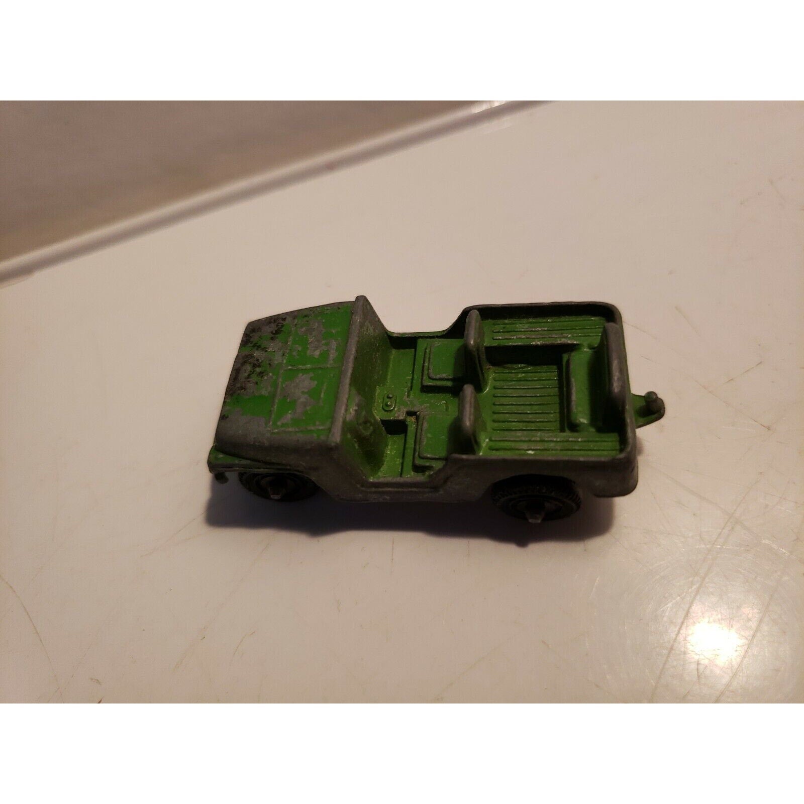 Vintage (Tootsie Toy?) Green Jeep - Metal Diecast Miniature Toy Car