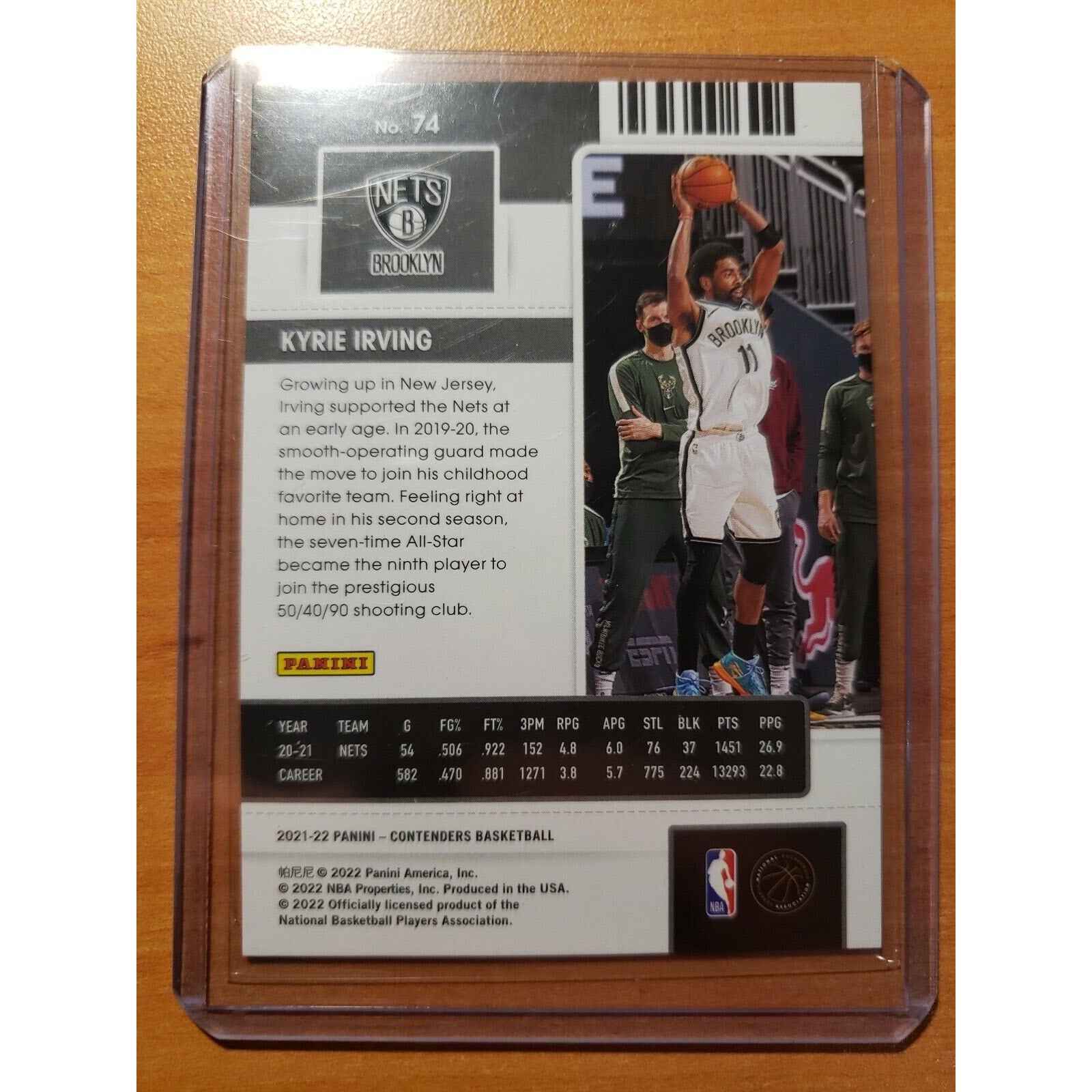 Kyrie Irving 2021-2022 Panini Contenders #74 Opening Night Ticket - Serial #23/25