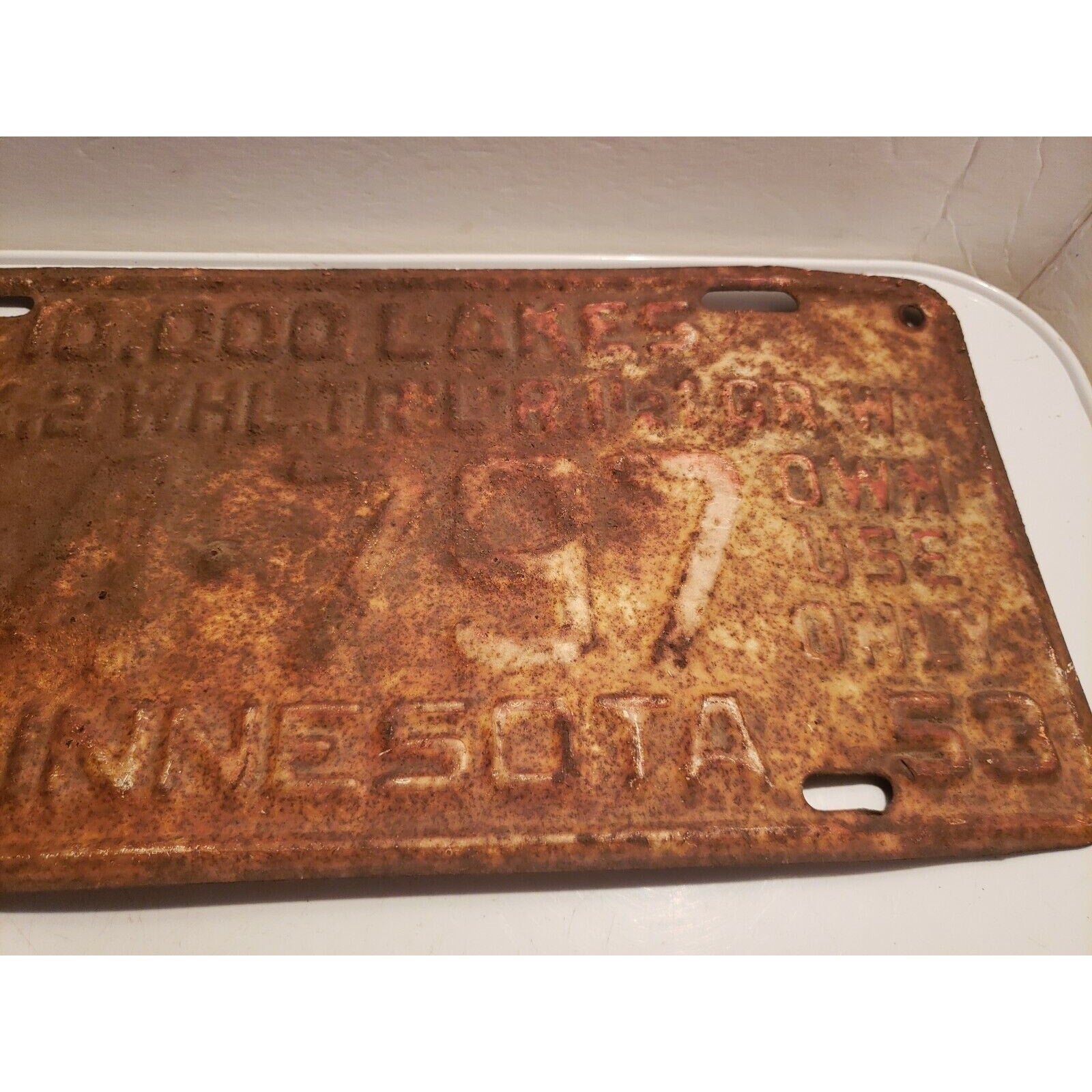 1952-1953 Minnesota License Plate Tax 2 WHL.TR'L'R - 10,000 Lakes - Own Use Only