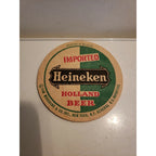 Vintage Imported Heineken Holland Beer Coaster - Printed in Belgium - Green