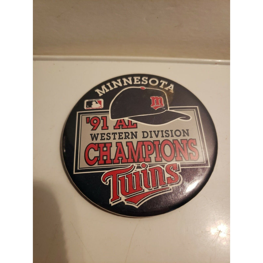 1991 Minnesota Twins '91 AL Western Division Champions Button Pinback