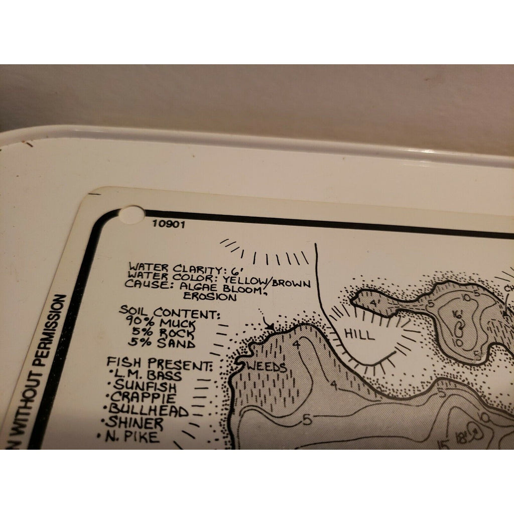 Vintage Lakemaps Waterproof Plastic Card - Ann/Lucy/Susan Lakes Carver County MN