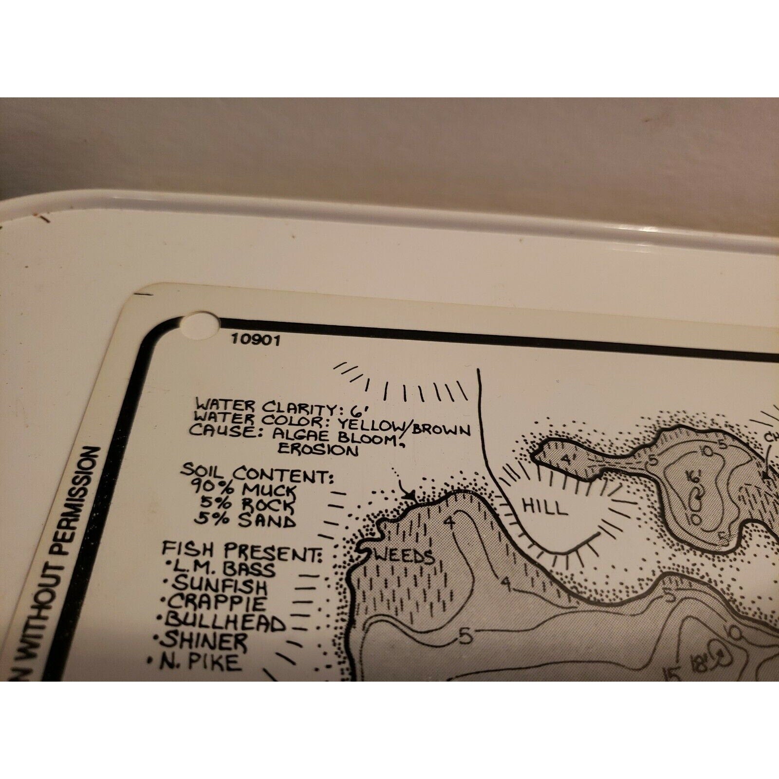 Vintage Lakemaps Waterproof Plastic Card - Ann/Lucy/Susan Lakes Carver County MN