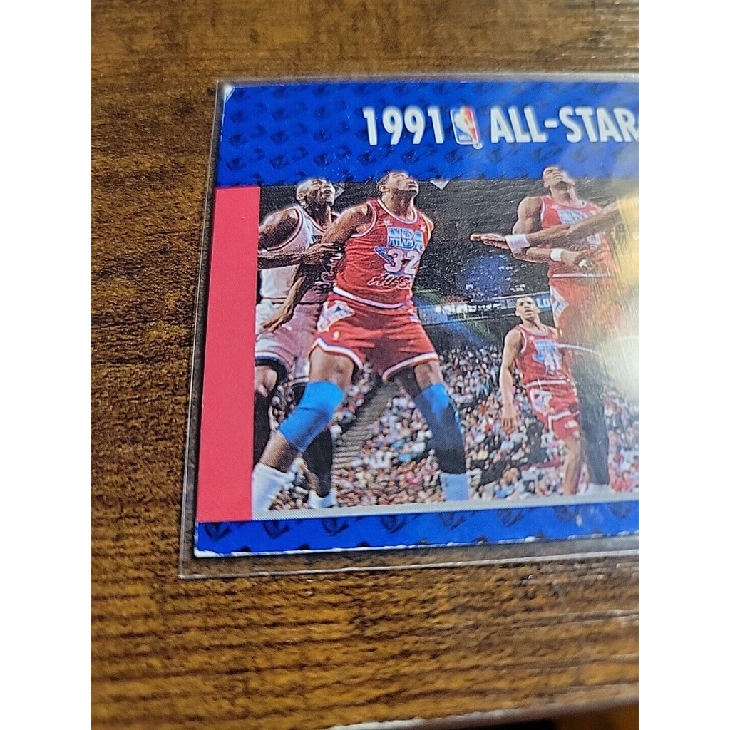 1991-1992 Fleer #237 NBA All Star Game - Michael Jordan, Magic Johnson, Robinson