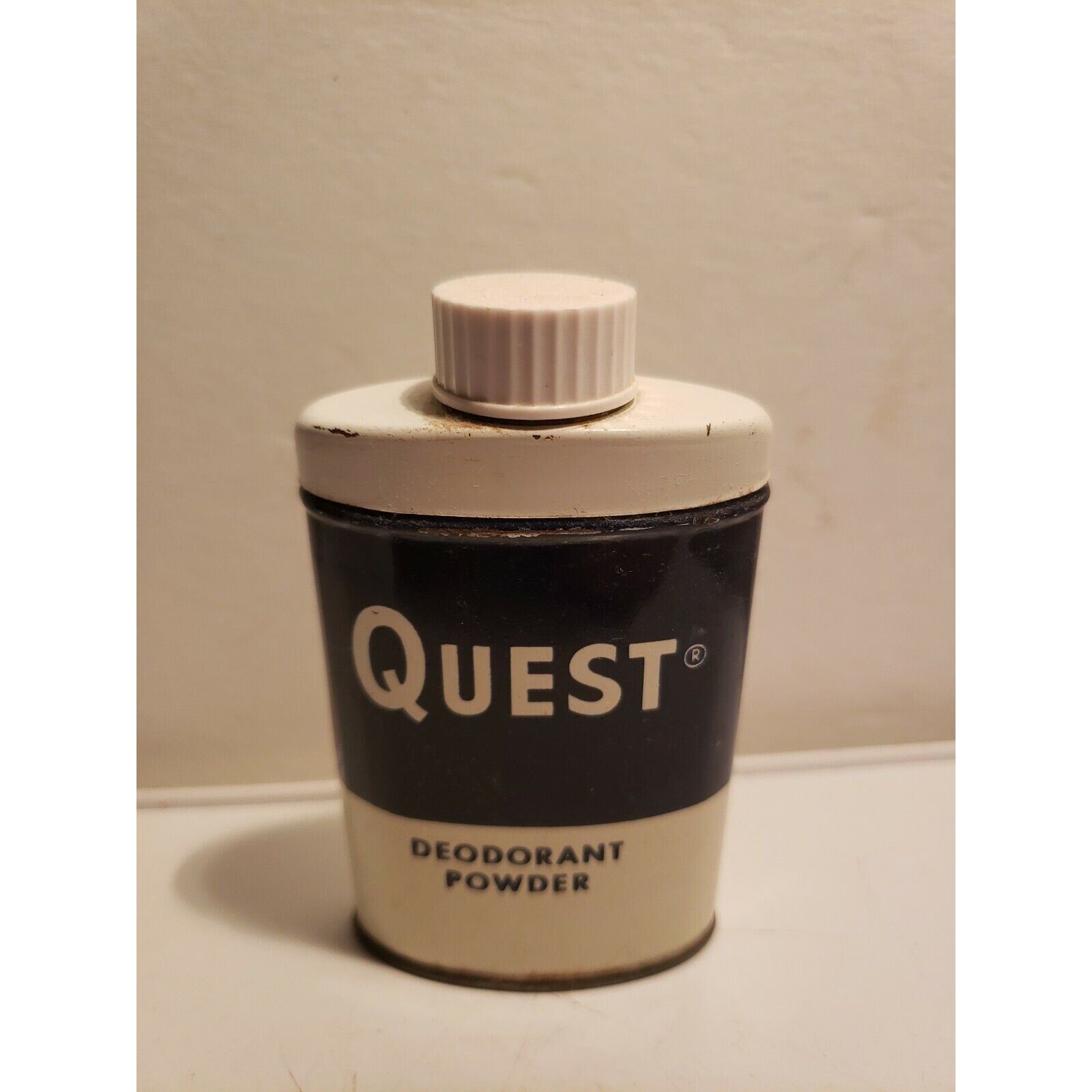 Vintage Quest Deodorant Powder Metal Container Tin 1 oz - Clark-Cleveland, Inc.