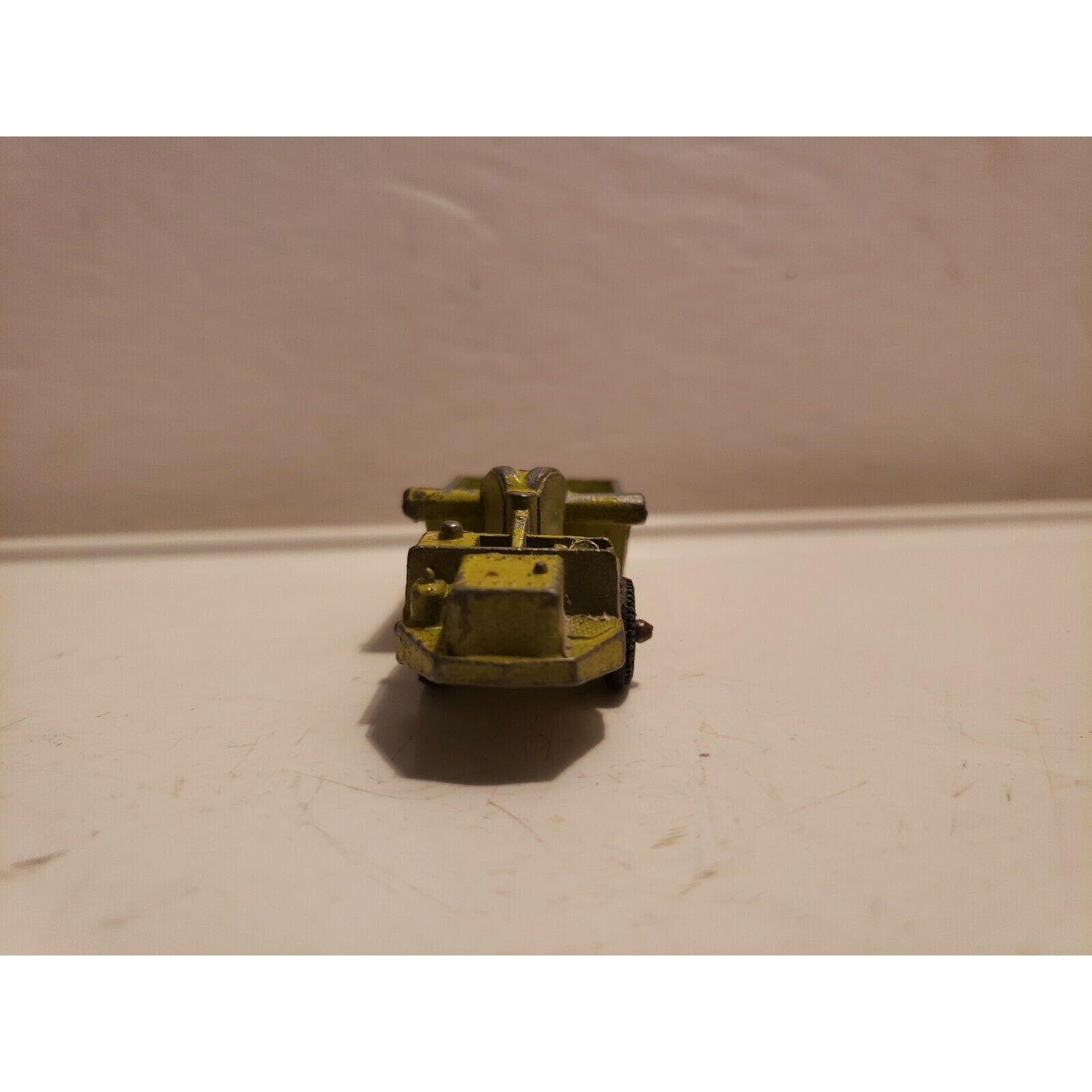 Vintage Diecast Lime Green Toy Truck - metal, sand, gravel, dump, hauler, road