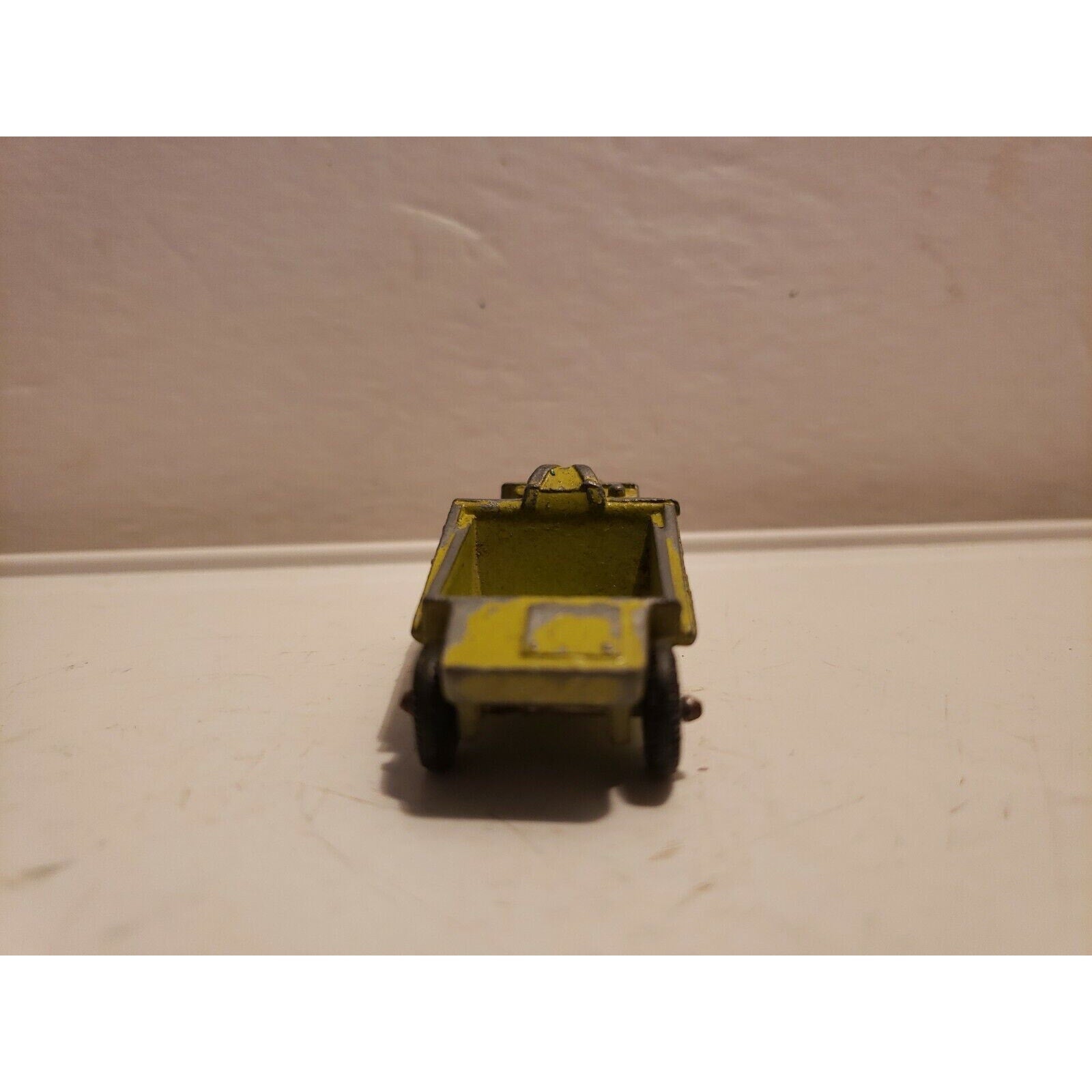 Vintage Diecast Lime Green Toy Truck - metal, sand, gravel, dump, hauler, road
