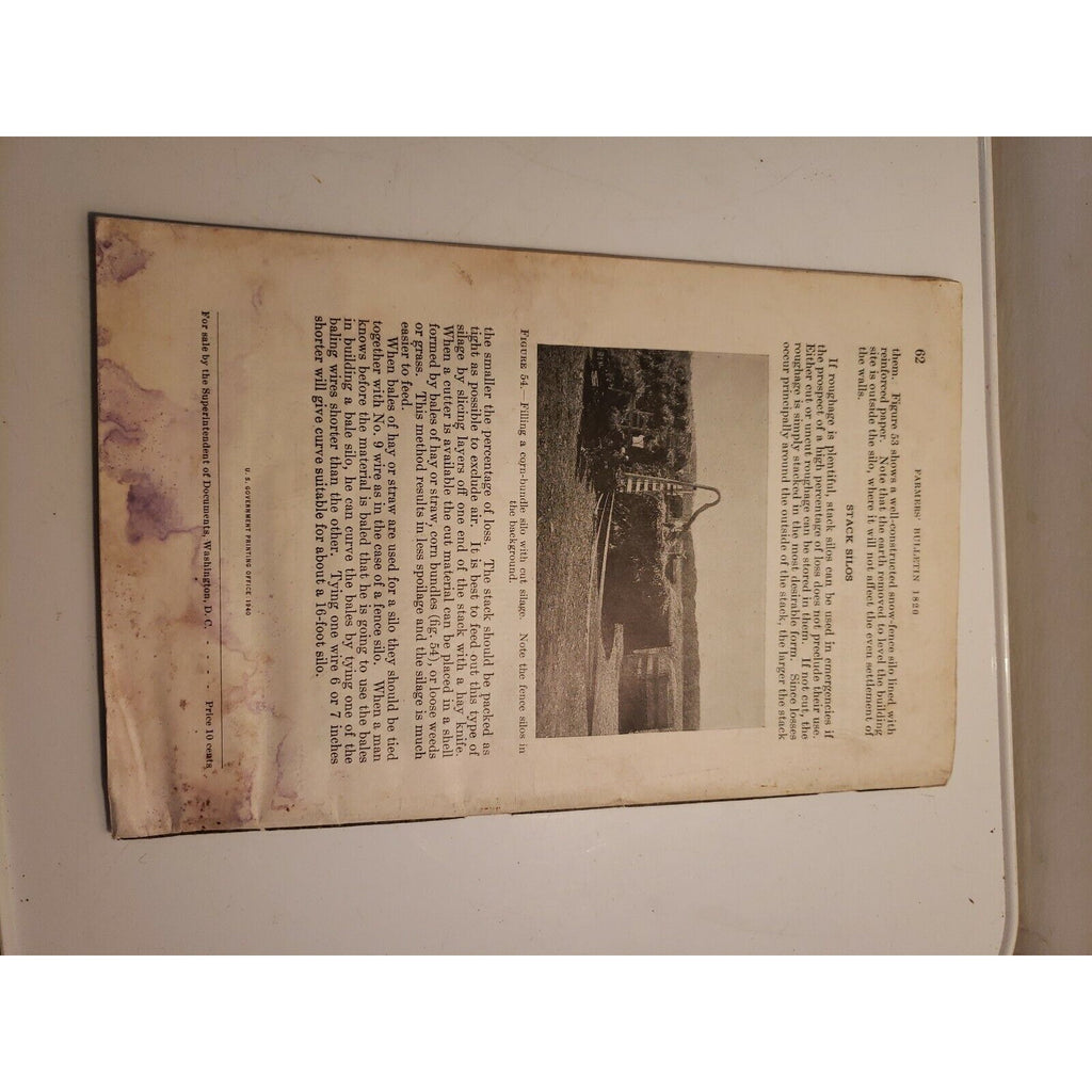 1940 Silos: Types and Construction - USDA Farmers' Bulletin No. 1820 Dick Gale