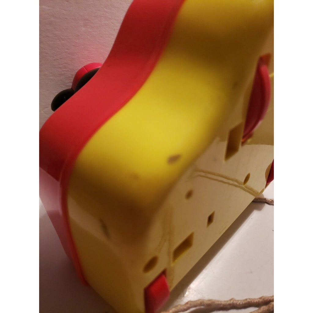 Vintage Arco Disney Mickey Mouse Pull Toy, Red & Yellow Piano - works