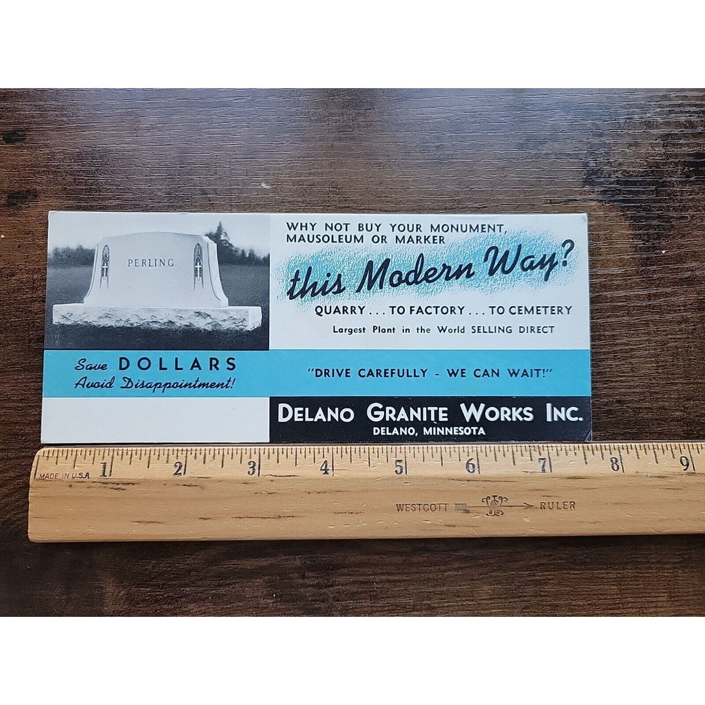 Delano Granite Works Advertisement - Quarry Factory Cemetery Monument - MN NOS